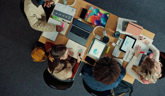 Students studying at a desk