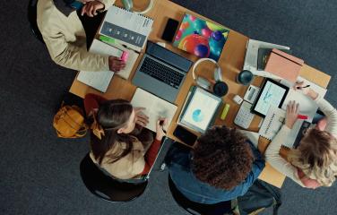 Students studying at a desk