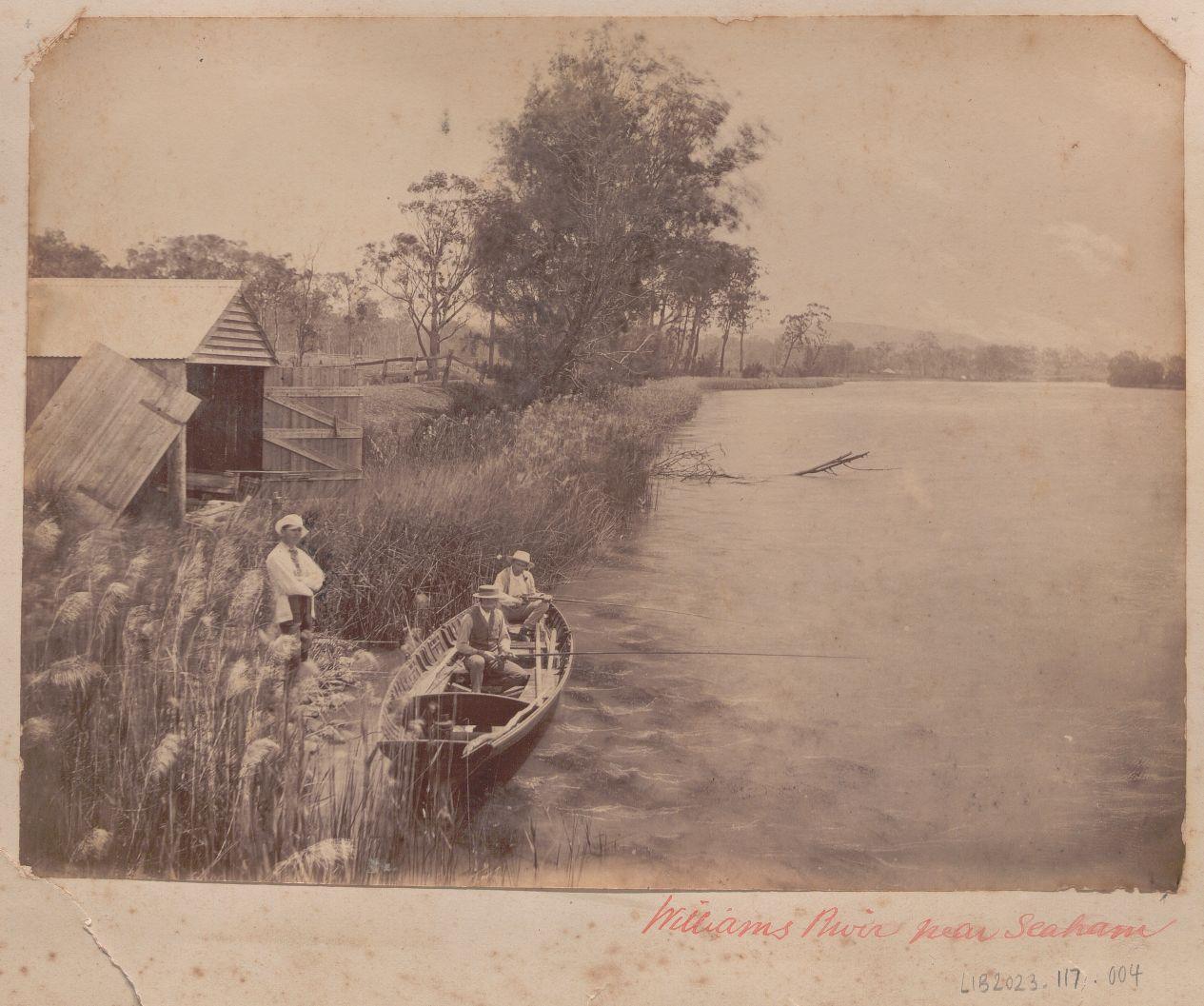 River Picnic - Photograph of a boat on the Williams River George Chambers